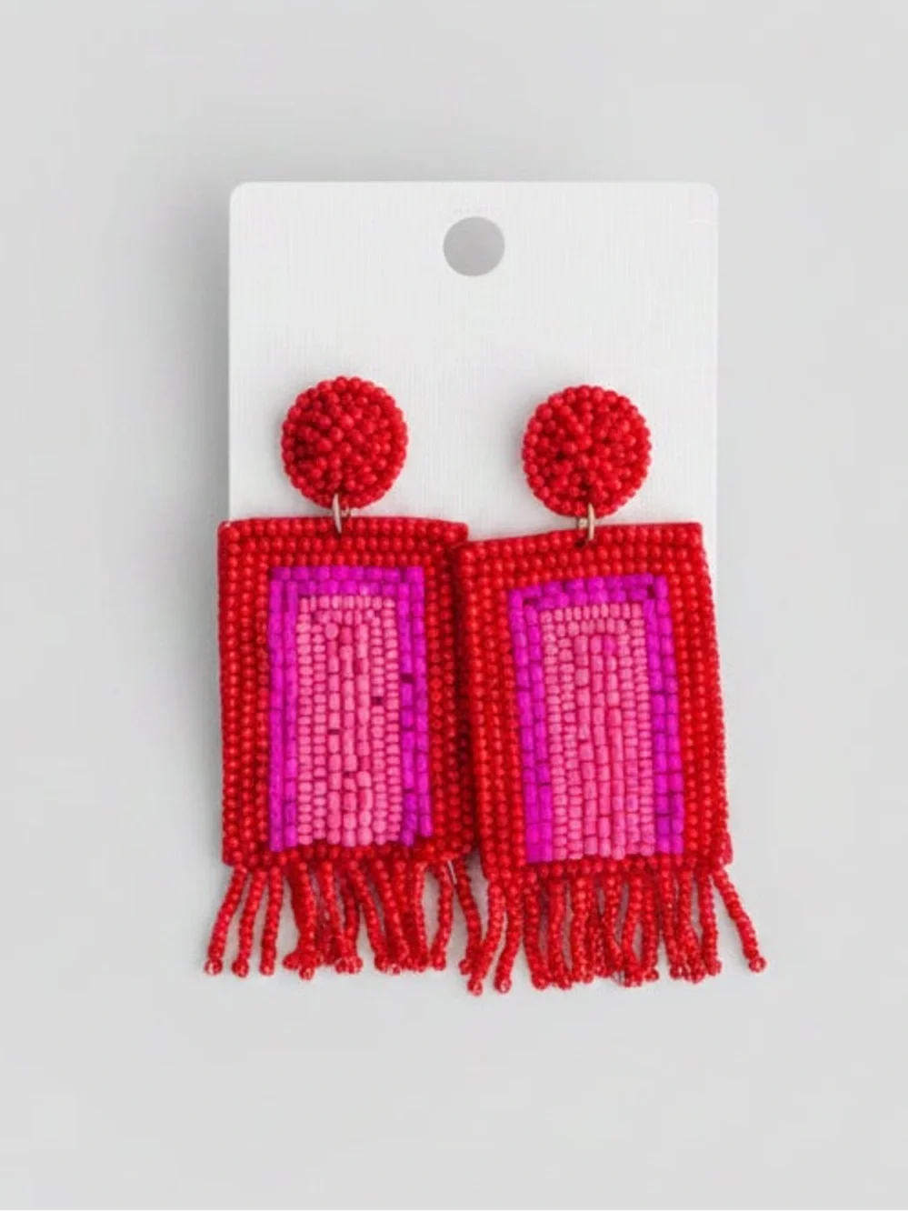 Della Beaded Earrings - Red